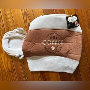 Brown Dog Coffee Co. White and Brown Coffee Cozy costume